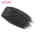 Brazilian Kinky Straight Clip in Hair Extensions Human Hair